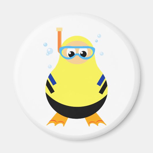 Funny Snorkel Diver Magnet (Vorne)