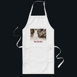 funny snow akita snowman christmas photograph lange schürze<br><div class="desc">The funny looking snow akita snowman on this seasonal apron was built just after Christmas in the thick December snow. The snow akita has a funny expression on his face, but… I think anyone would look like he does if they’d been sitting in the cold snow for hours. This funny...</div>