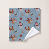 Funny Snow Angel Badhandtuch Set (Waschlappen)