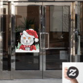 Funny Snow Covered Weihnachtskatzenbäume Fensteraufkleber (Büro Tür)