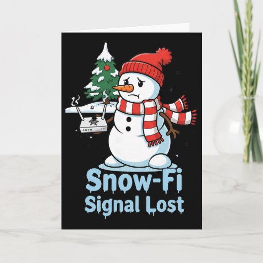 Funny Snow-fi Signal Lost Snowman Christmas Design Karte (Vorderseite)