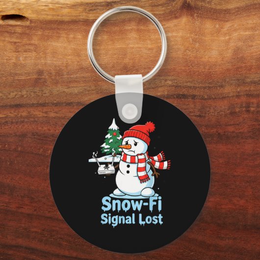 Funny Snow-fi Signal Lost Snowman Christmas Design Schlüsselanhänger (Vorderseite)