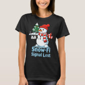 Funny Snow-fi Signal Lost Snowman Christmas Design T-Shirt (Vorderseite)