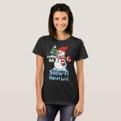 Funny Snow-fi Signal Lost Snowman Christmas Design T-Shirt (Vorne ganz)