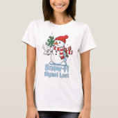 Funny Snow-Fi Signal Lost Snowman Christmas T-Shirt (Vorderseite)