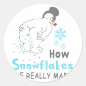 Funny Snow How Snowflakes Are Really Made Runder Aufkleber (Vorderseite)