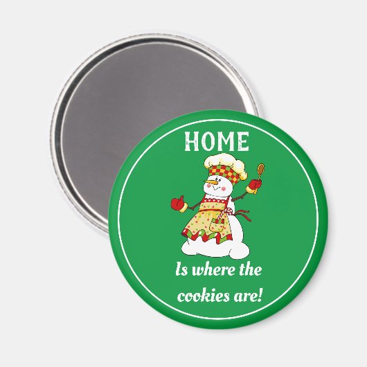 Funny Snow Lady Cookie Koch Magnet (Vorderseite/Rückseite)