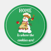 Funny Snow Lady Cookie Koch Magnet (Vorne)