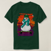 Funny Snow Man Skateboard  T-Shirt (Design vorne)