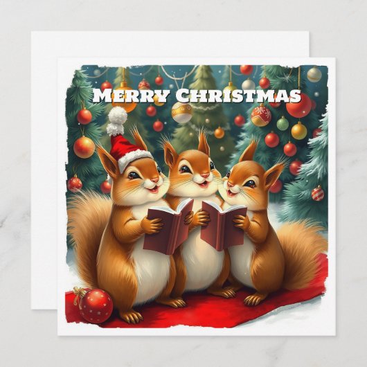 Funny Snow Nature Woodland Tiere Weihnachten (Vorne/Hinten)