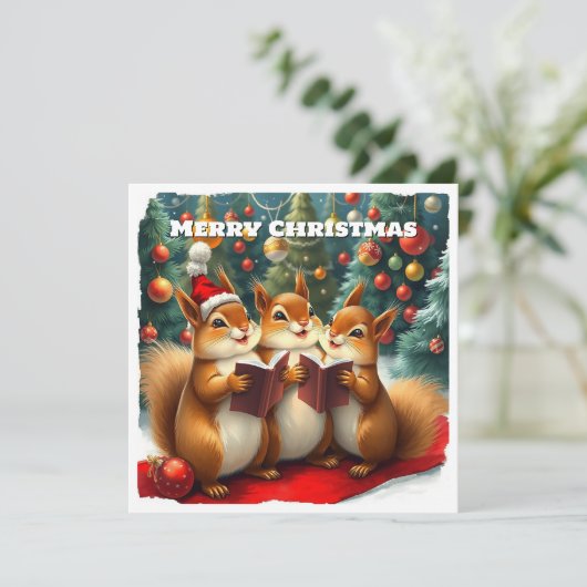 Funny Snow Nature Woodland Tiere Weihnachten (Stehend Vorderseite)