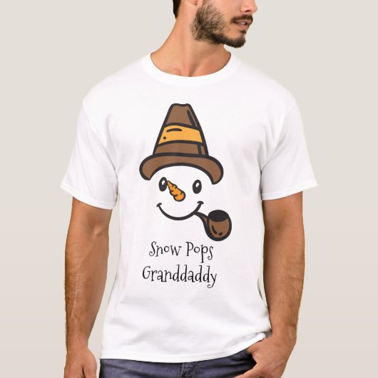 Funny Snow Pops Grand Daddy Niedlich Snowman Face T-Shirt (Vorderseite)