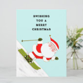 Funny Snow Ski Holiday Weihnachtskarten Feiertagskarte (Stehend Vorderseite)