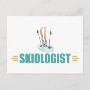 Funny Snow Skiing Postkarte