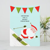 Funny Snow Skiing Weihnachten (Stehend Vorderseite)