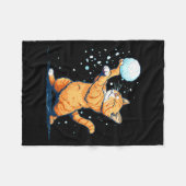 Funny Snowball Cat In Winter For Men Women Kids Fleecedecke (Vorderseite (Horizontal))