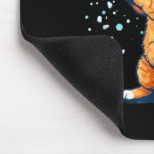 Funny Snowball Cat In Winter For Men Women Kids  Mousepad (Ecke)