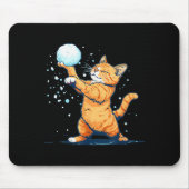 Funny Snowball Cat In Winter For Men Women Kids Mousepad (Vorne)