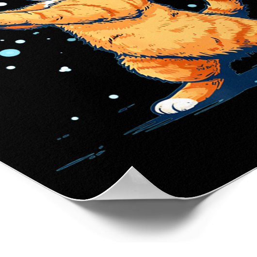 Funny Snowball Cat In Winter For Men Women Kids  Poster (Ecke)