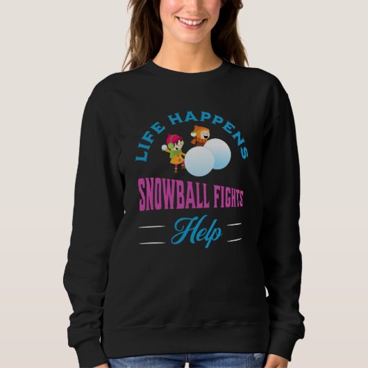 Funny Snowball Fights Winter Sweatshirt (Vorderseite)