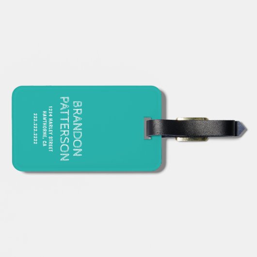 Funny Snowboard | Aquamarine Wintersportreisen Gepäckanhänger (Rückseite horizontal)