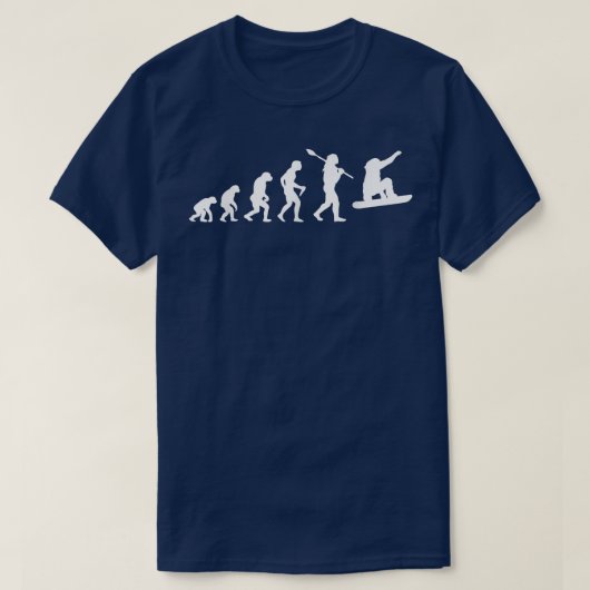 Funny Snowboard Evolution Schnee Winterurlaub T-Shirt (Design vorne)