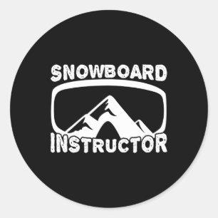 Funny Snowboard Instructor Snowboard Fan Winter Sp Runder Aufkleber