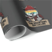 Funny Snowboard Ski Cat Snow Goggles Berge Geschenkpapier (Rolleneckpunkt)