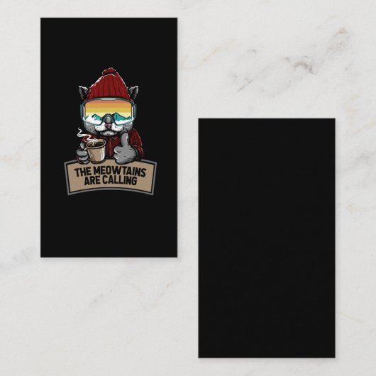 Funny Snowboard Ski Cat Snow Goggles Berge Visitenkarte (Vorne/Hinten)