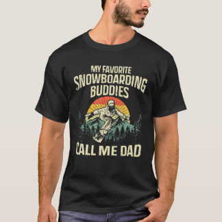 Funny Snowboarden Art Vater Herren Father Snowboar T-Shirt