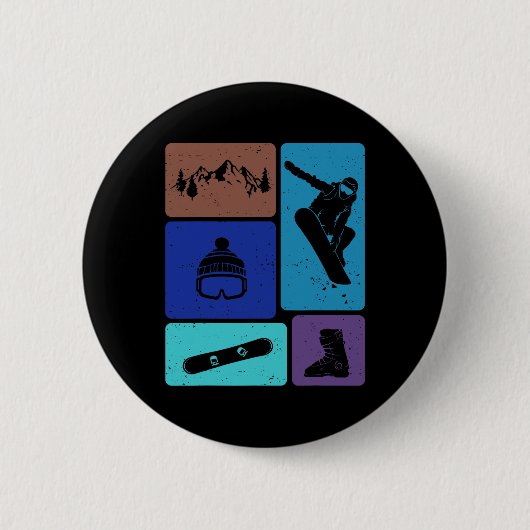 Funny Snowboarden Lover Snowboarder Wintersport Button (Vorderseite)