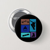 Funny Snowboarden Lover Snowboarder Wintersport Button (Vorne & Hinten)