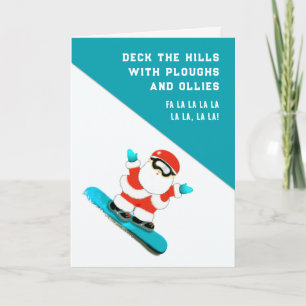 Funny Snowboarden Skifahren Weihnachtskarten Feiertagskarte