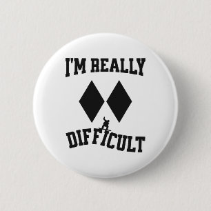Funny Snowboarder Double Black Diamonds Ich bin wi Button