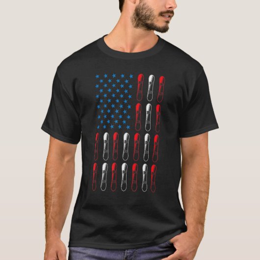 Funny Snowboarding American Flag Snowboarder For W T-Shirt (Vorderseite)