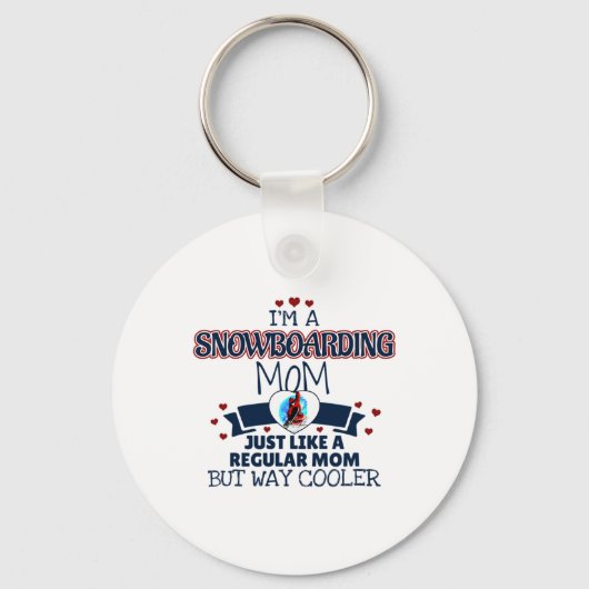 Funny Snowboarding Mama Weit Cooler Schlüsselanhänger (Vorderseite)
