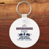 Funny Snowboarding Mama Weit Cooler Schlüsselanhänger (Vorderseite)