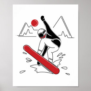 Funny Snowboarding - Snow Boarder Lovers Gift Poster