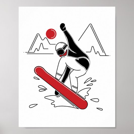 Funny Snowboarding - Snow Boarder Lovers Gift Poster (Vorne)