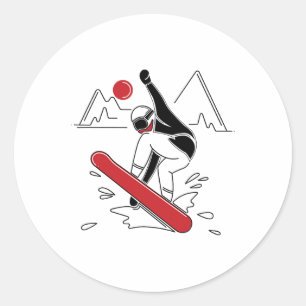 Funny Snowboarding - Snow Boarder Lovers Gift Runder Aufkleber