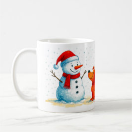 Funny Snowman and Dog Winter Kaffeetasse
