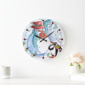 FUNNY SNOWMAN AND PENGUIN'S WINTER SERENADE GROßE WANDUHR (Zuhause)