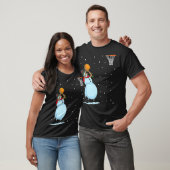 Funny Snowman Basketball Weihnachtsfest T - Shirt (Unisex)