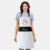Funny Snowman Begegnung Weihnachten Personalisiert Schürze (Getragen)