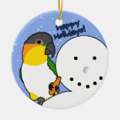 Funny Snowman Black Headed Caique Ornament (Vorne)