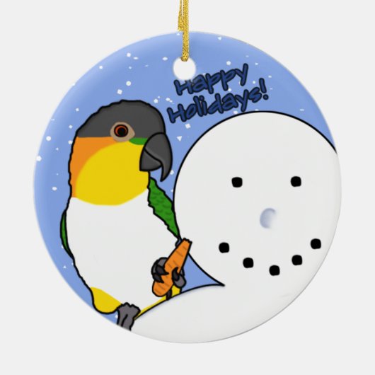 Funny Snowman Black Headed Caique Ornament (Hinten)