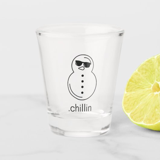 Funny Snowman Chillin' Cheeky Sippers Humorvoll Schnapsglas (Vorderseite)