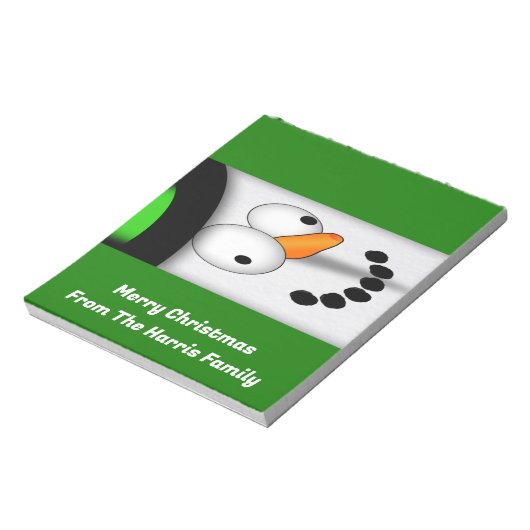 Funny Snowman Christmas Candy Bar Wrappers Favorit Notizblock (Rotiert)