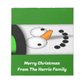Funny Snowman Christmas Candy Bar Wrappers Favorit Notizblock (Vorderseite)