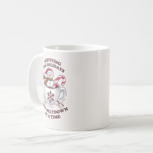 Funny Snowman Christmas Holidays Kaffeetasse (Vorderseite Links)